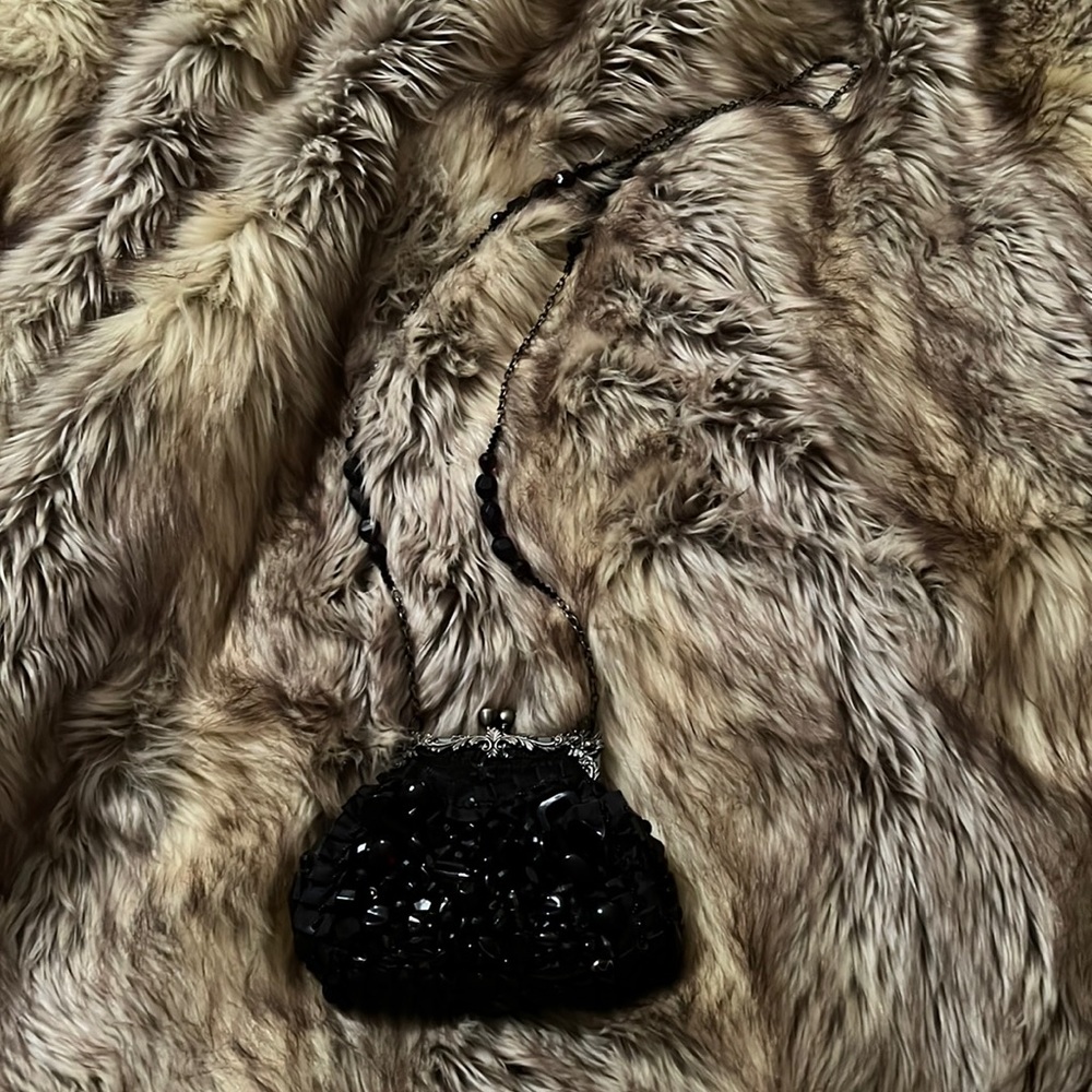 Mary Frances black beaded bag